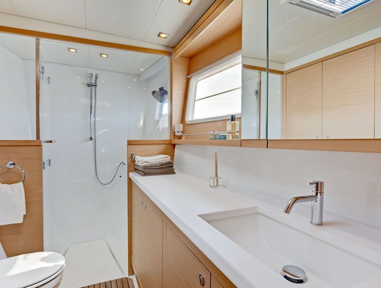 bathroom catamaran evi yachting